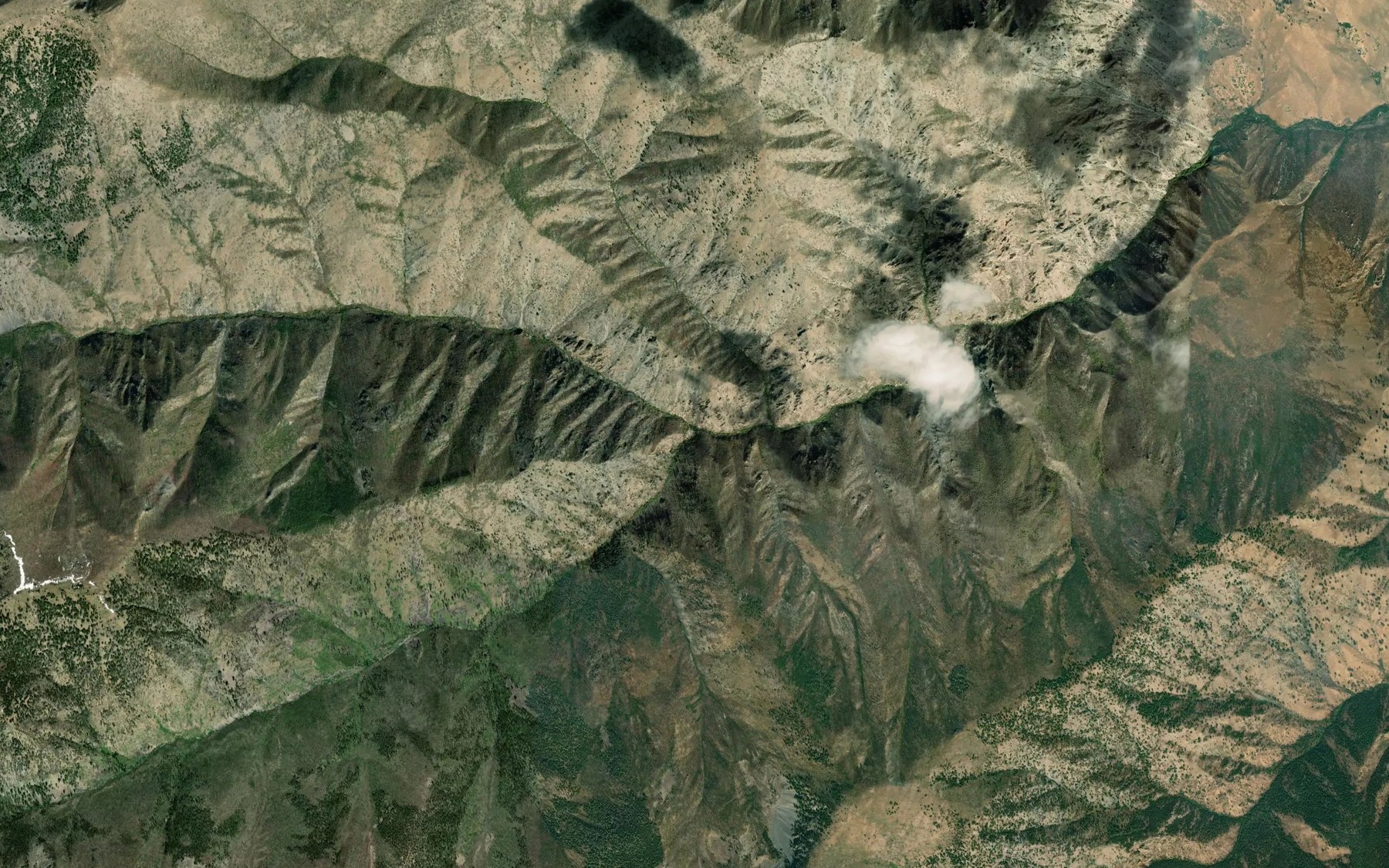 Satellite map of the South Fork Sheep Creek