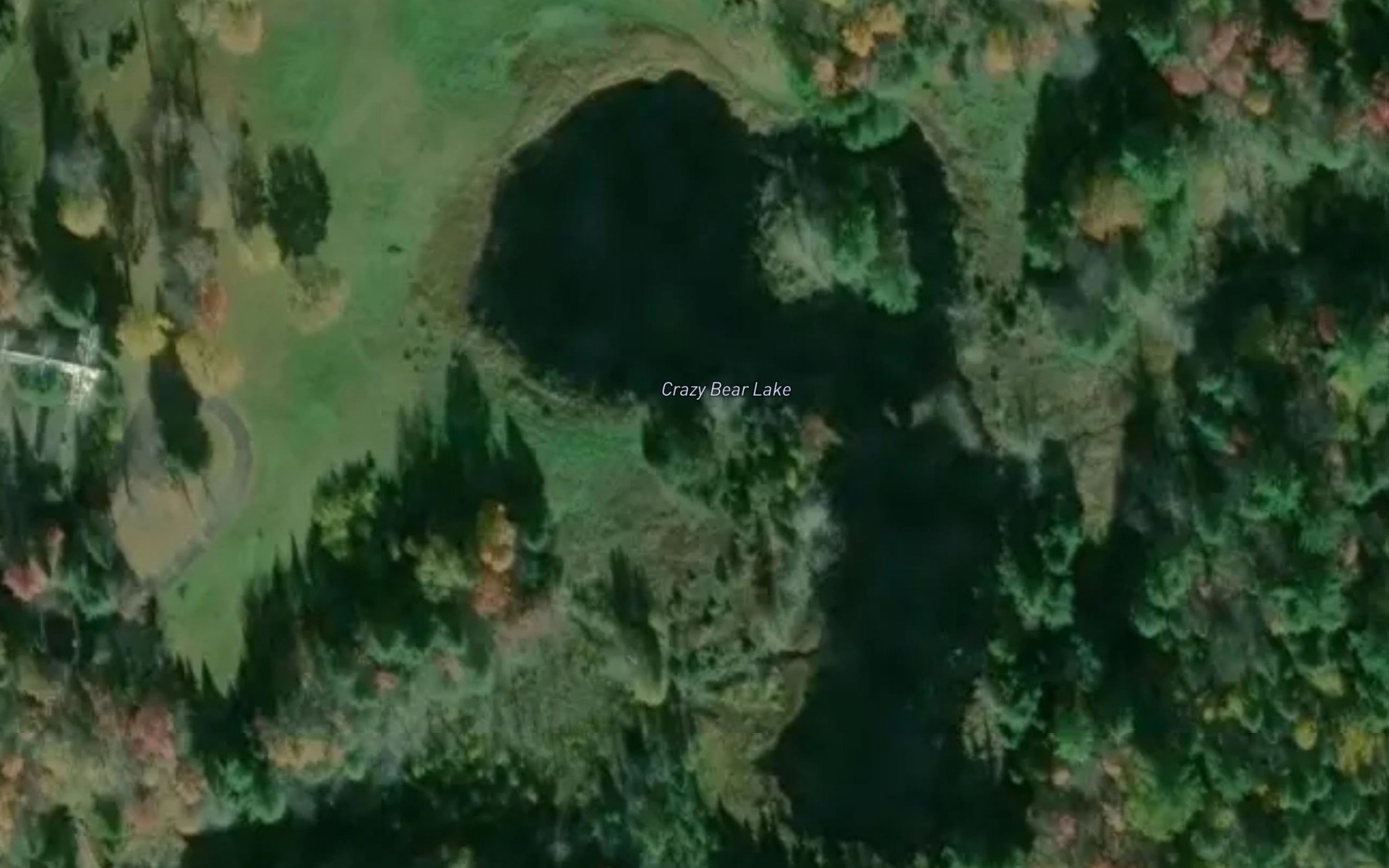 Satellite map of the Crazy Bear Lake