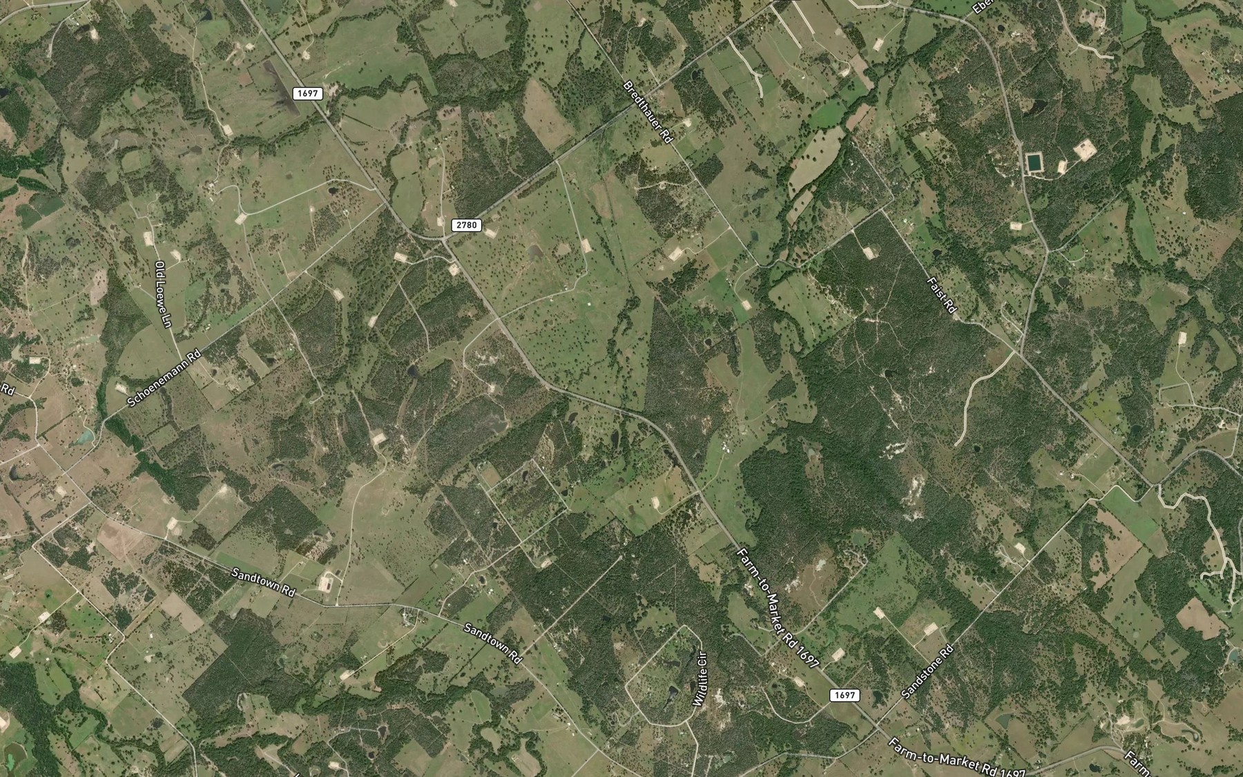 Satellite map of the Panther Branch