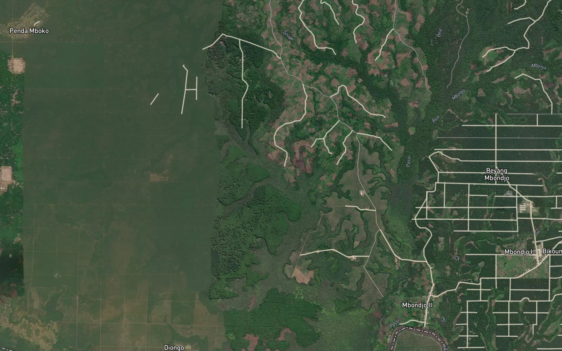 Satellite map of the Bandza
