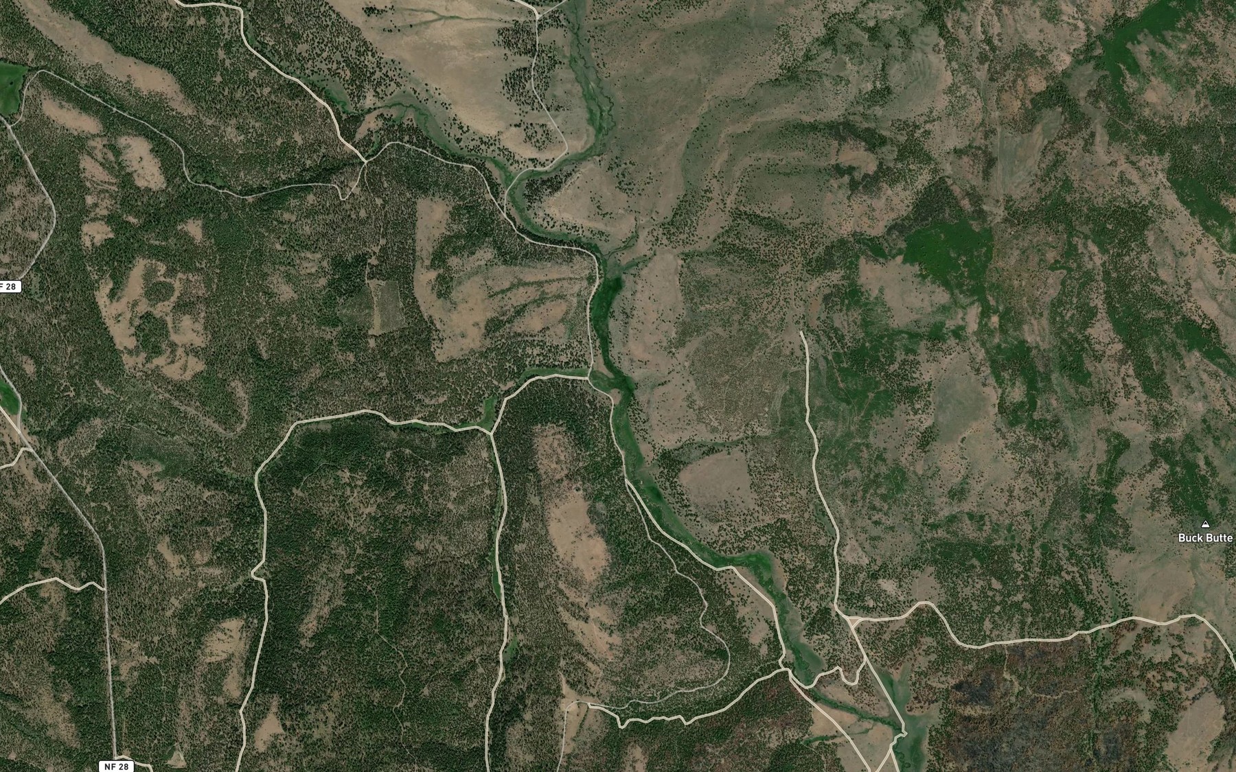 Satellite map of the West Fork Pine Creek