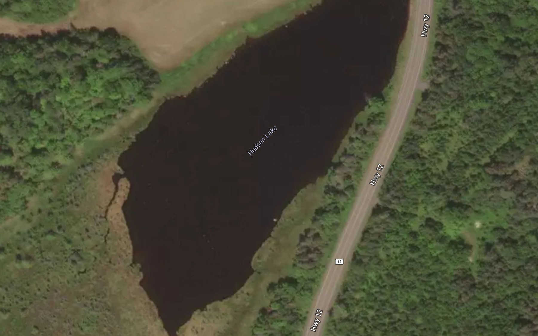Satellite map of the Hudson Lake