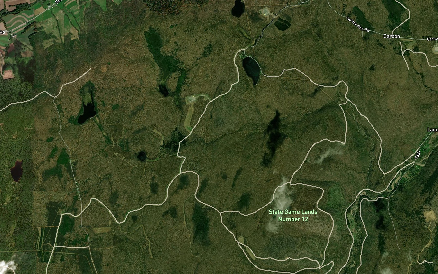 Satellite map of the Swamp Run