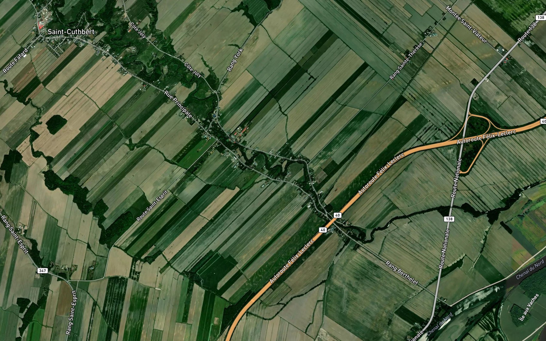 Satellite map of the Coulee Henault