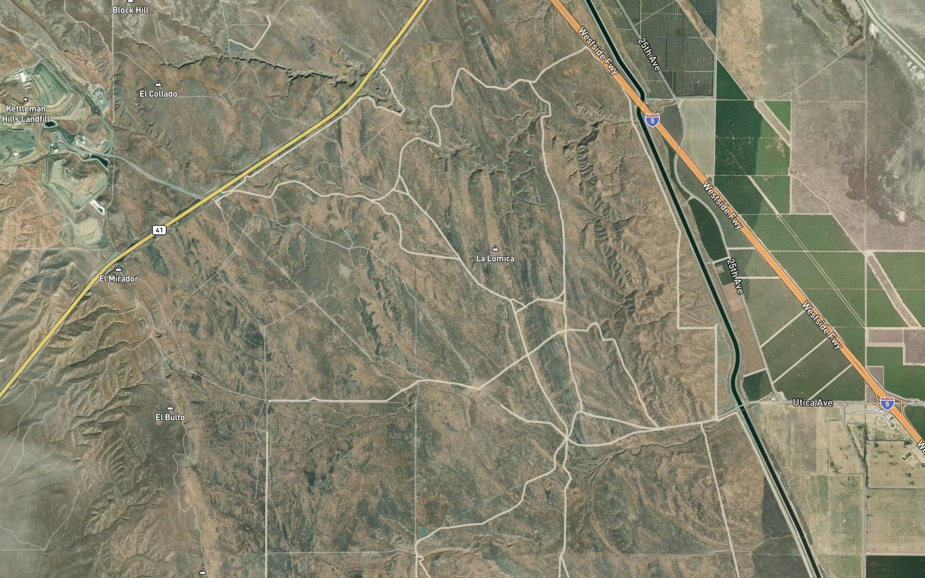 Satellite map of the Arroyo del Paso
