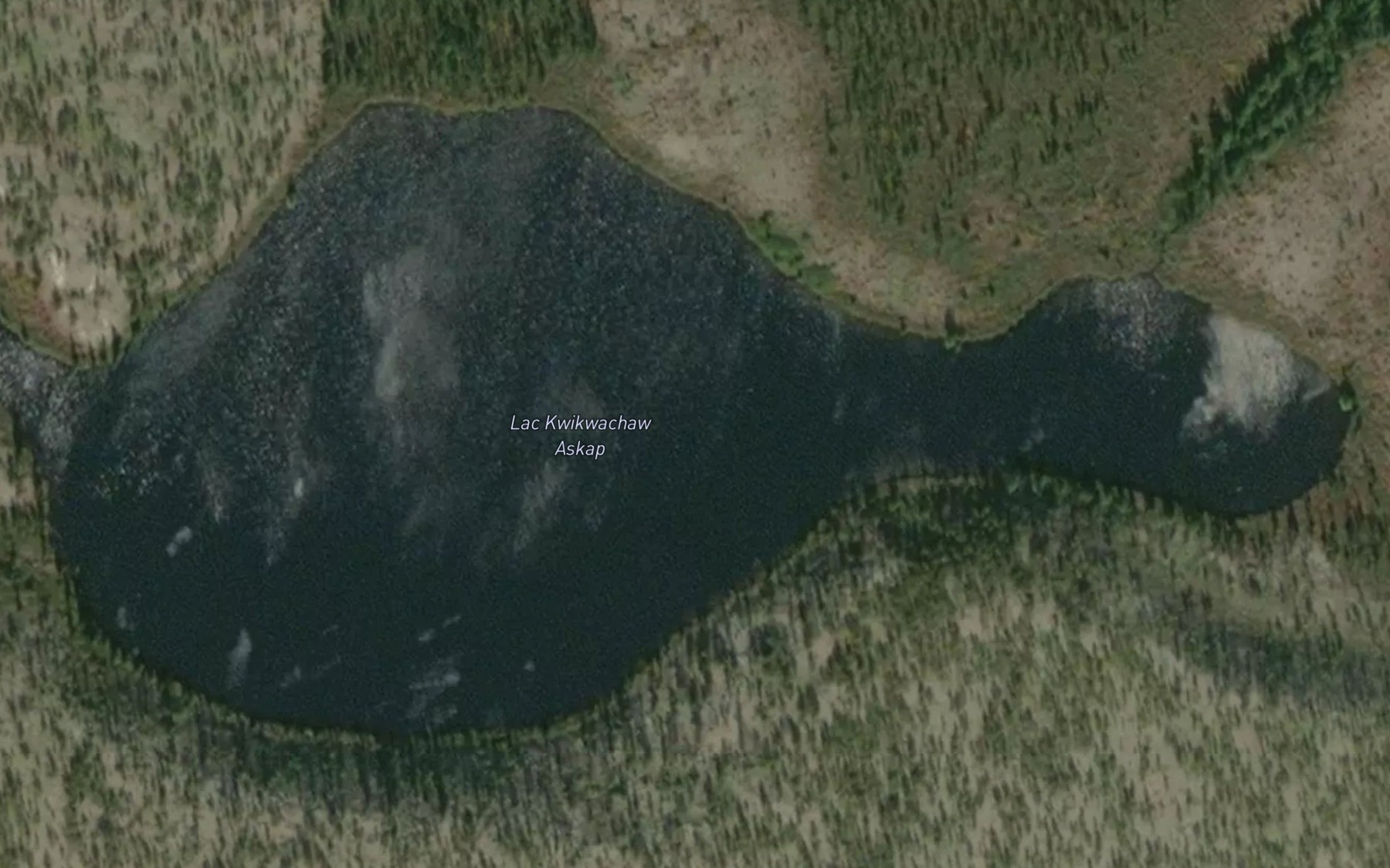 Satellite map of the Lac Kwikwachaw Askap