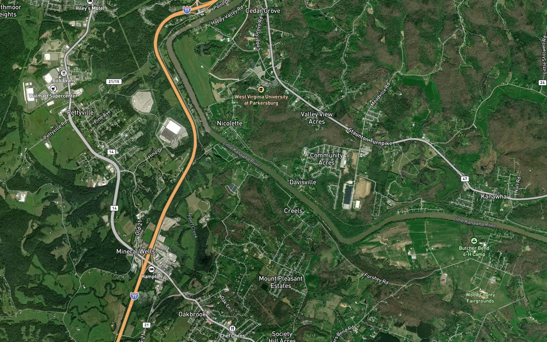 Satellite map of the Spot 4