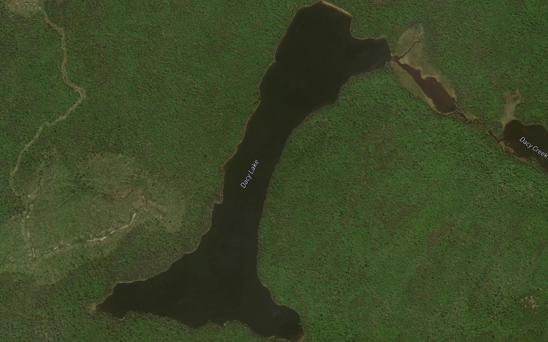 Satellite map of the Dacy Lake