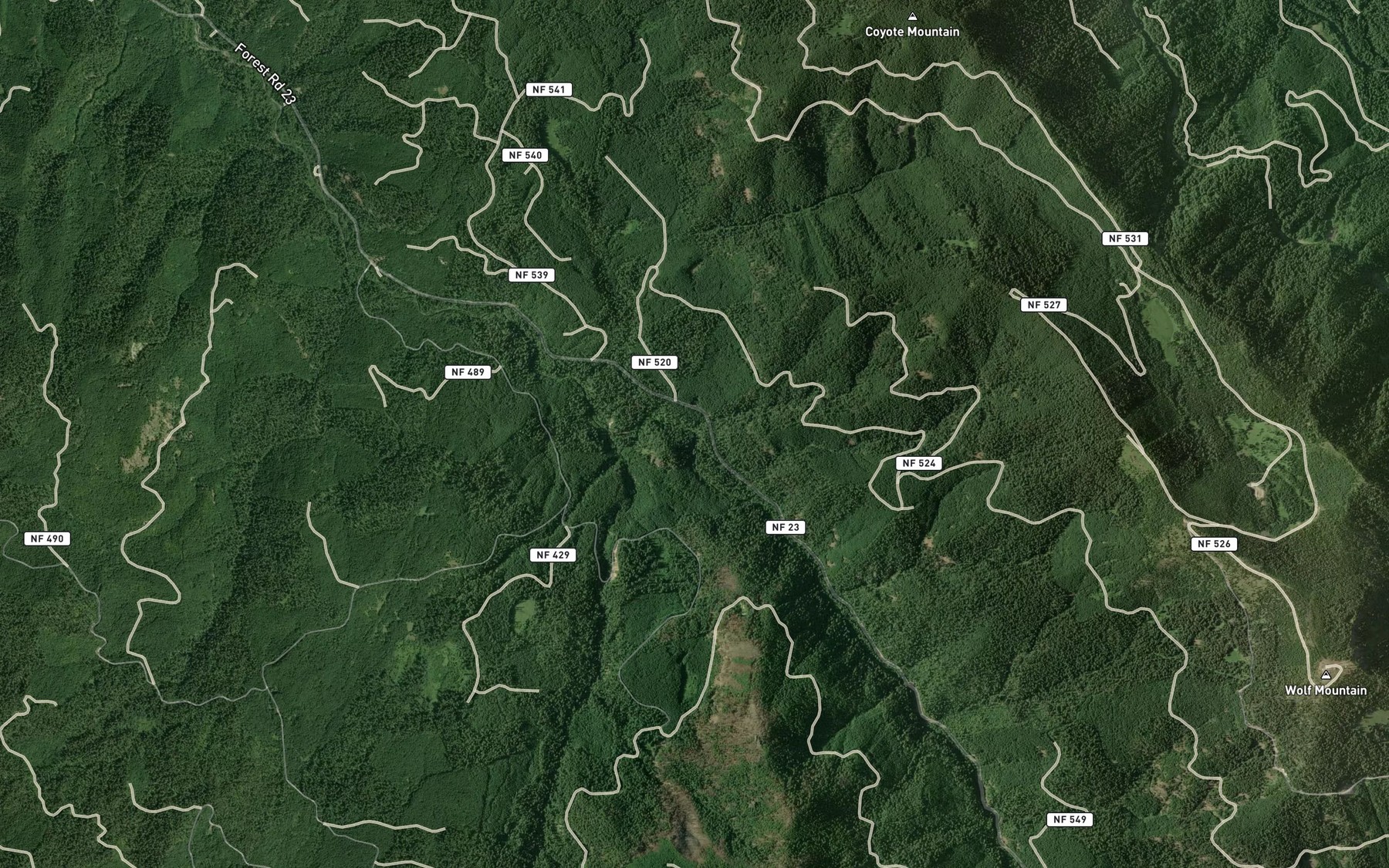 Satellite map of the TNT Creek