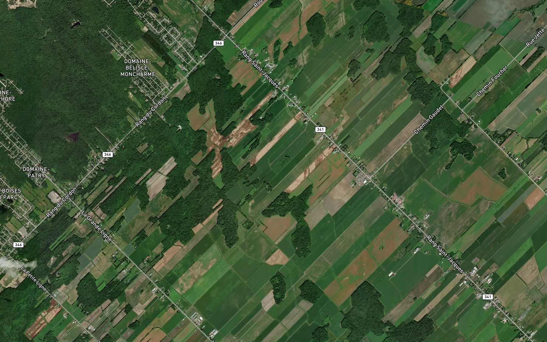 Satellite map of the Branche Chalifoux