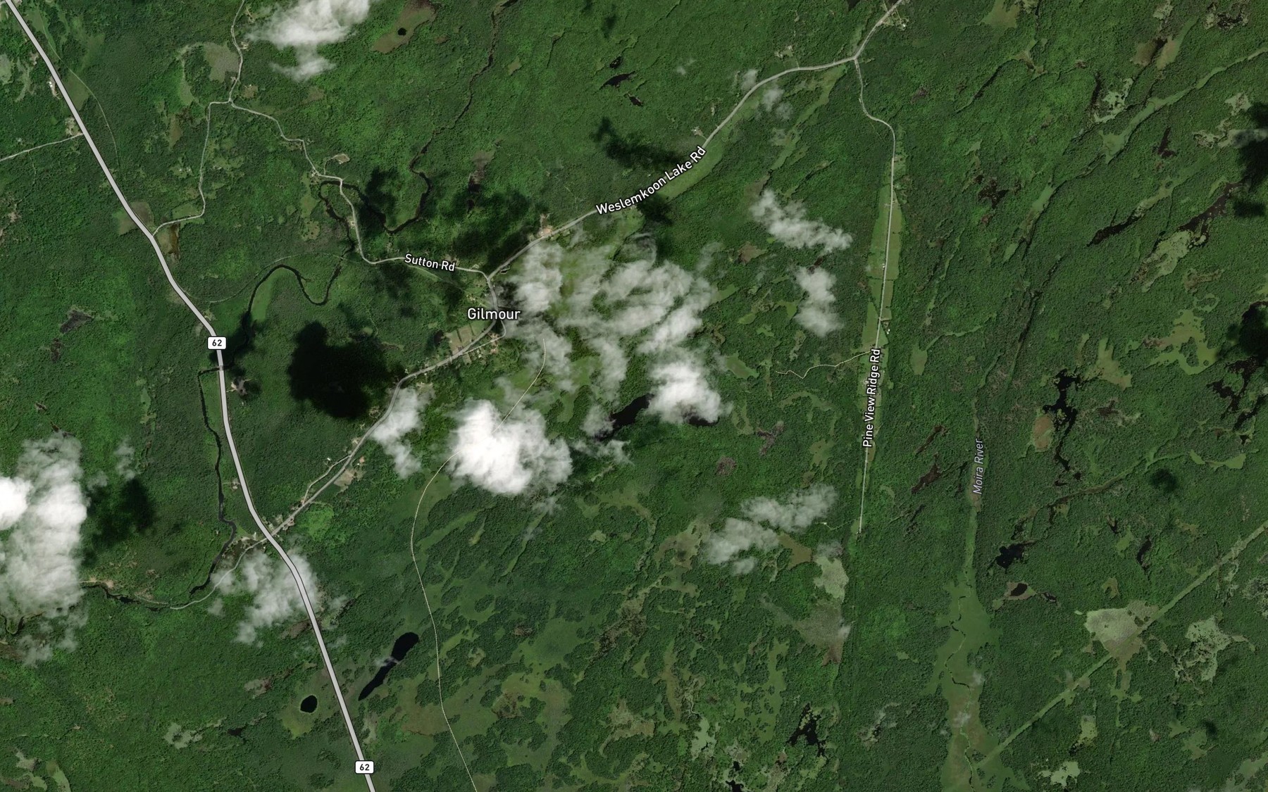 Satellite map of the Twinpine Lakes