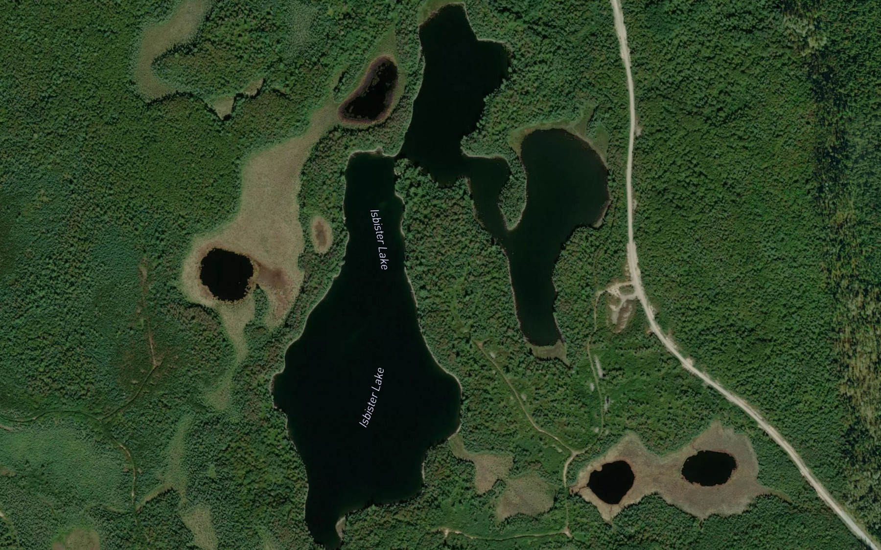 Satellite map of the Isbister Lake