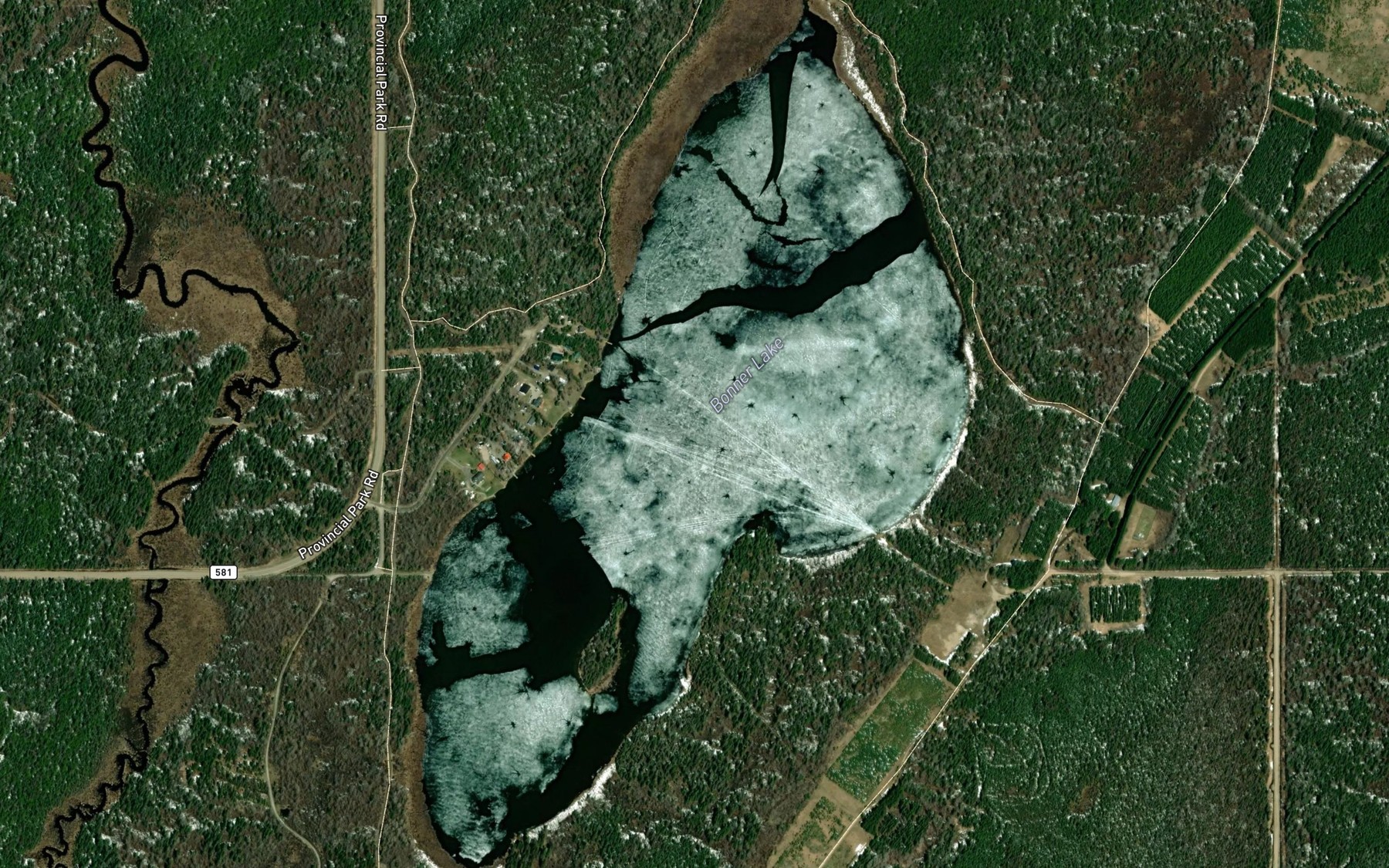 Satellite map of the Bonner Lake