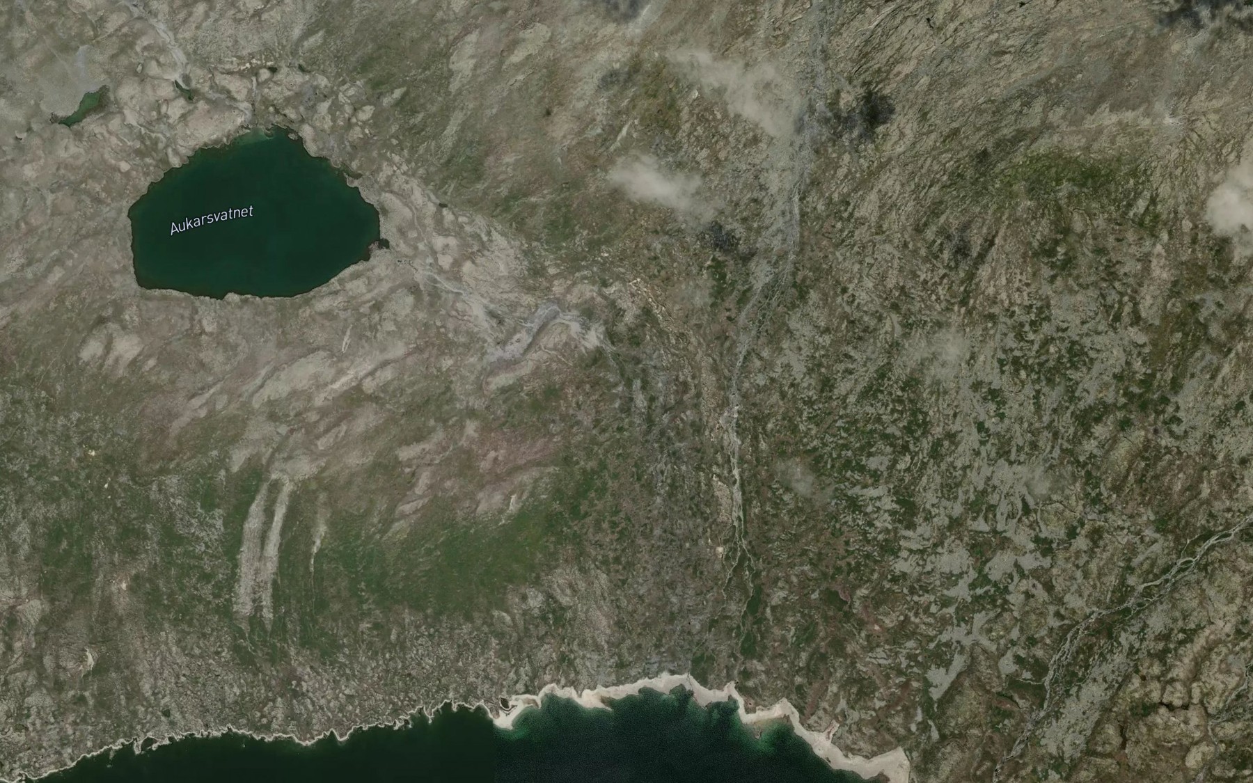 Satellite map of the Aukarsgrovi