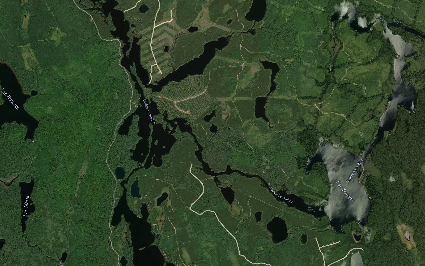 Satellite map of the Lac des Genes