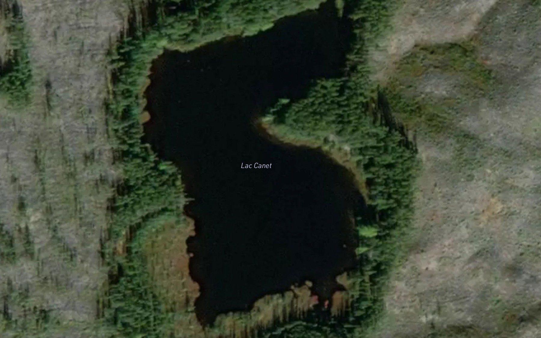 Satellite map of the Lac Canet