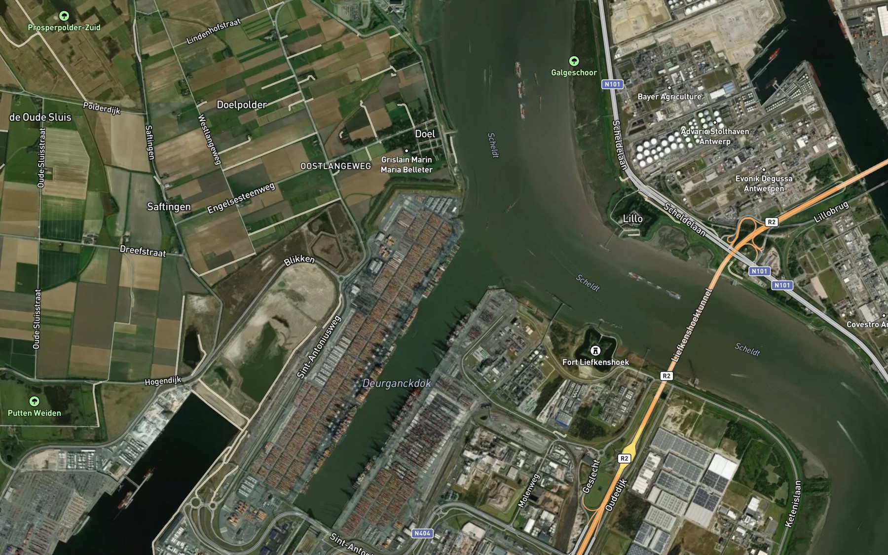Satellite map of the Groot Gat