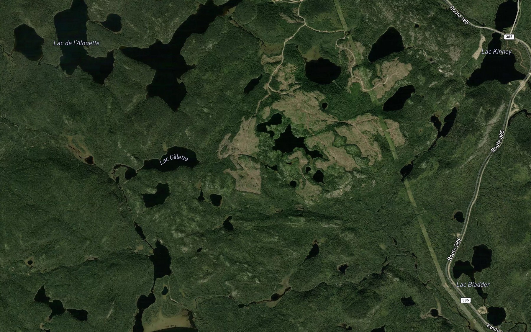 Satellite map of the Lac Guignon