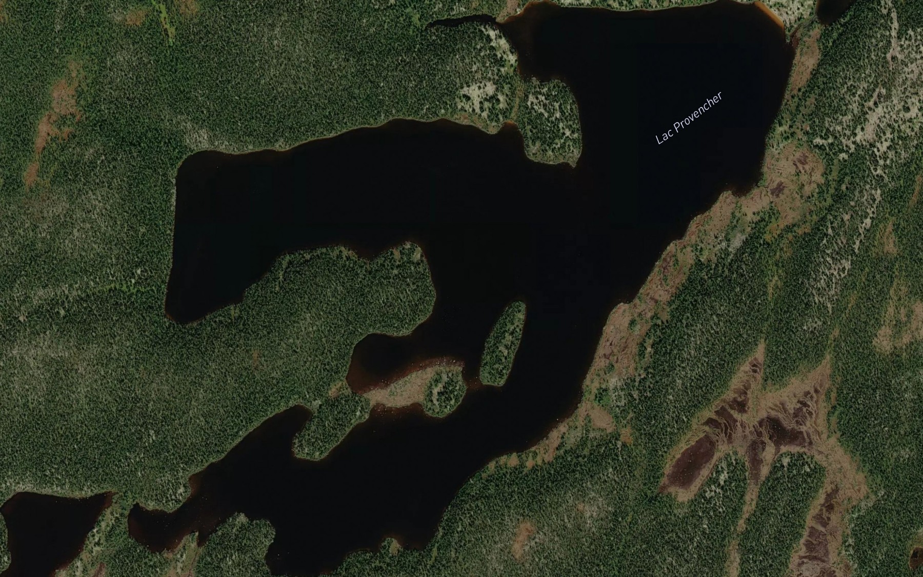 Satellite map of the Lac Provencher
