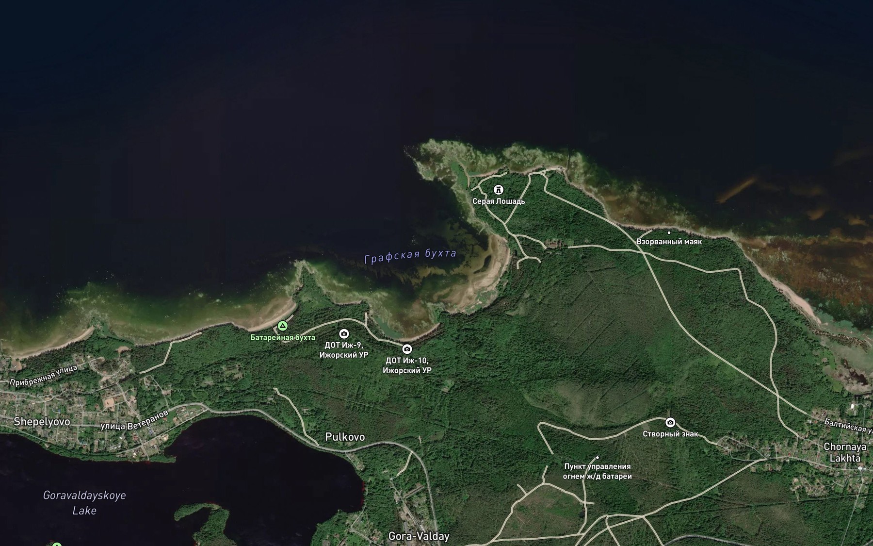 Satellite map of the Bukhta Grafskaya Lakhta