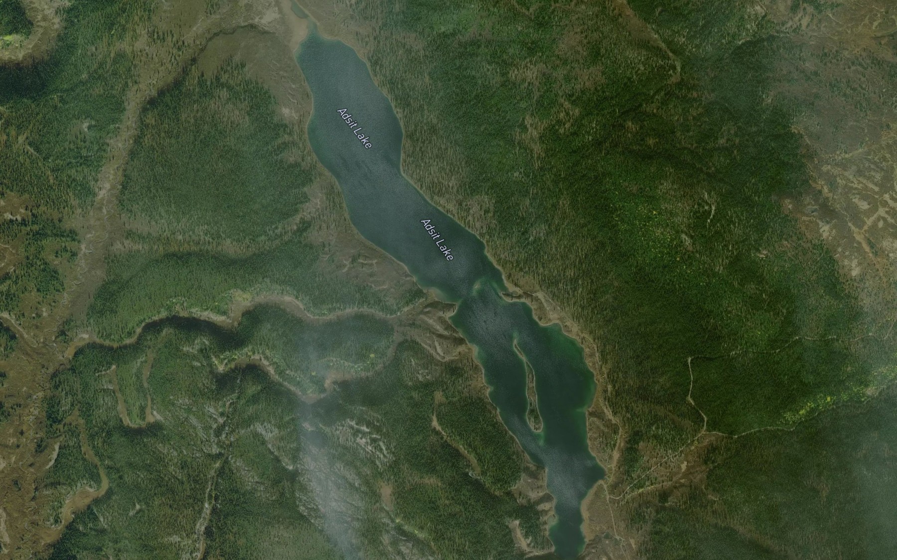Satellite map of the Adsit Lake