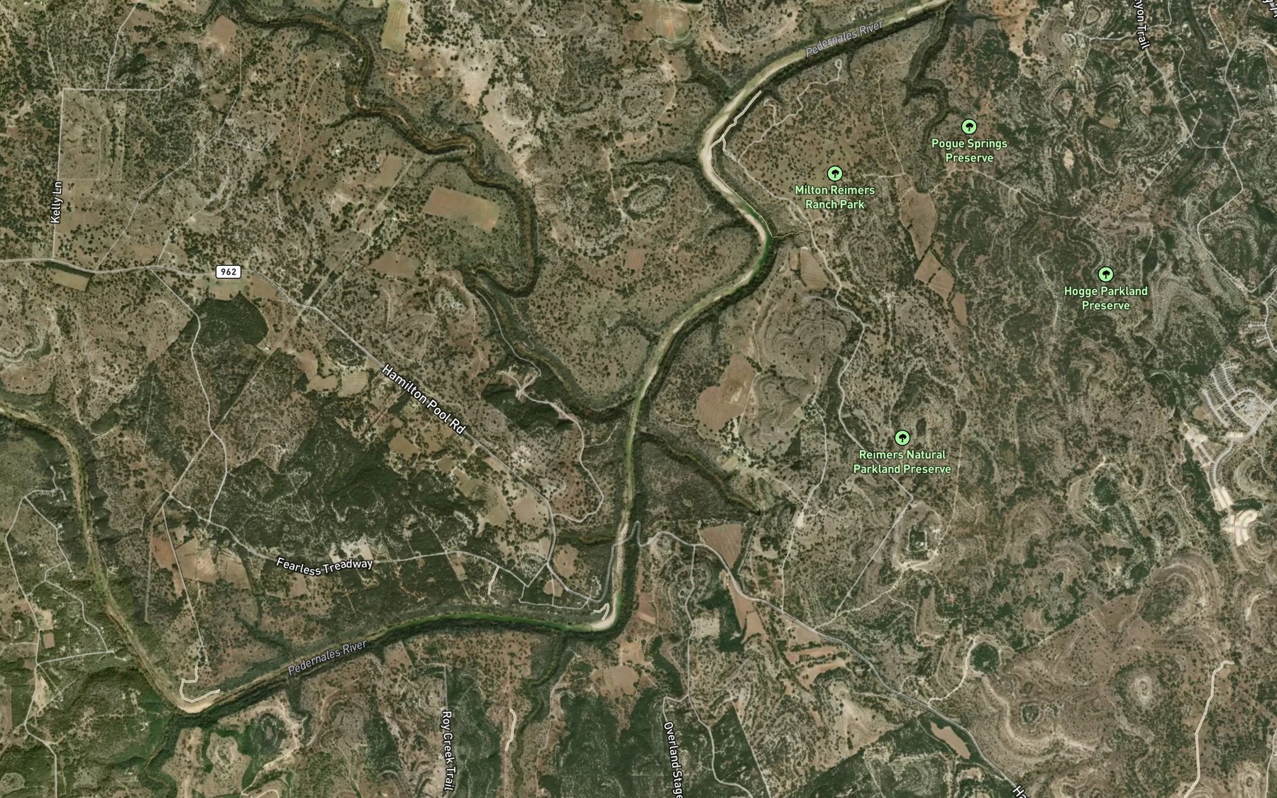 Satellite map of the Cypress Creek