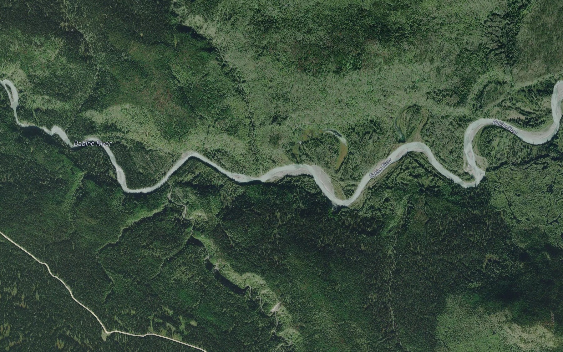 Satellite map of the Le Clair Creek