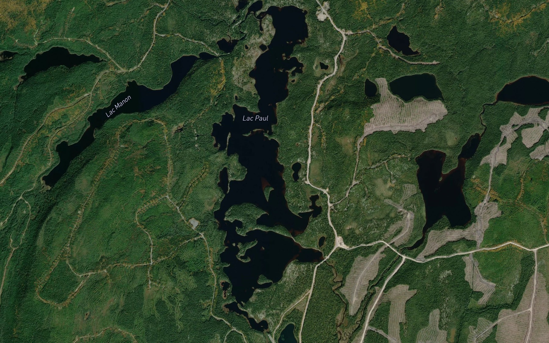Satellite map of the Lac Paul