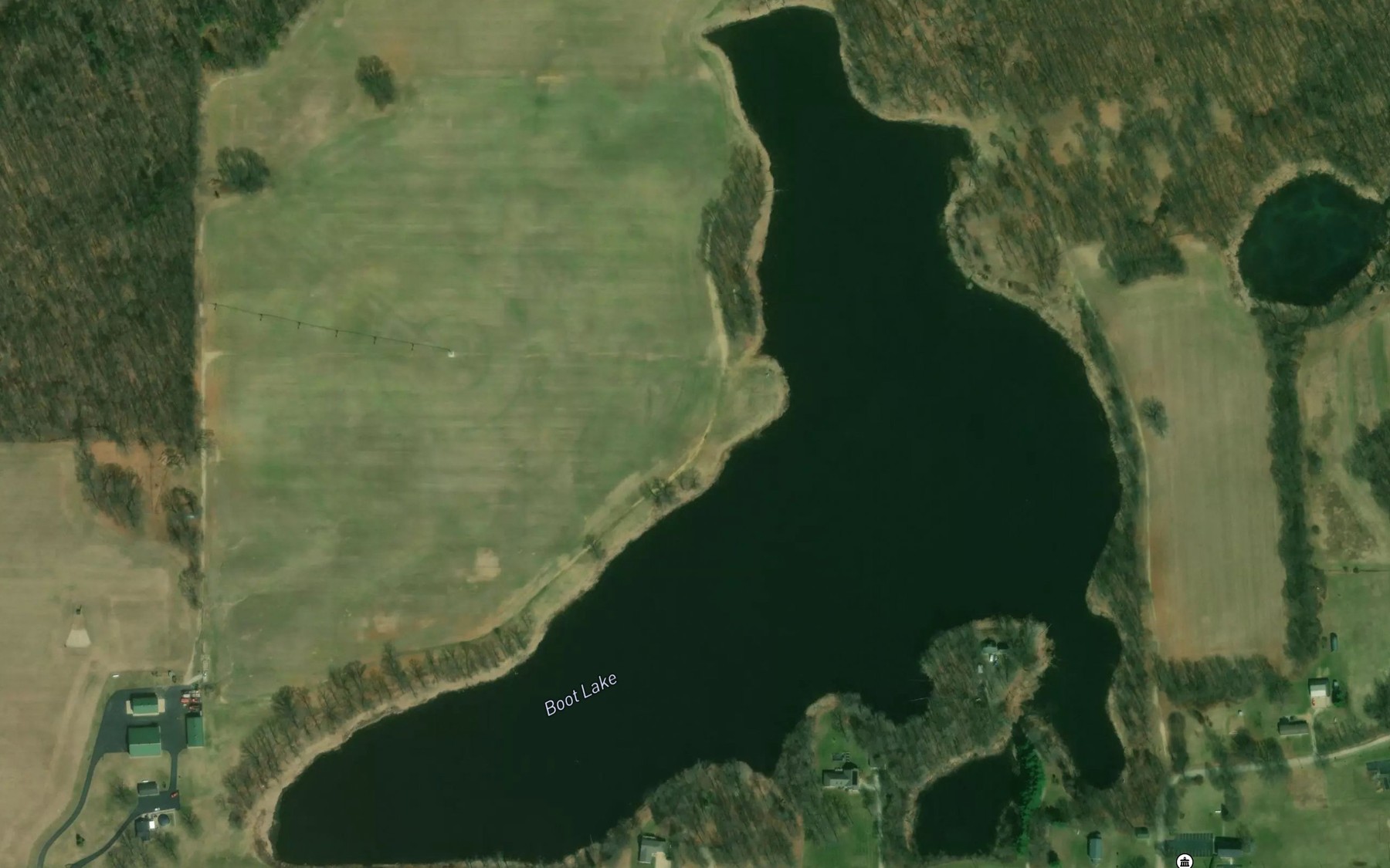 Satellite map of the Boot Lake