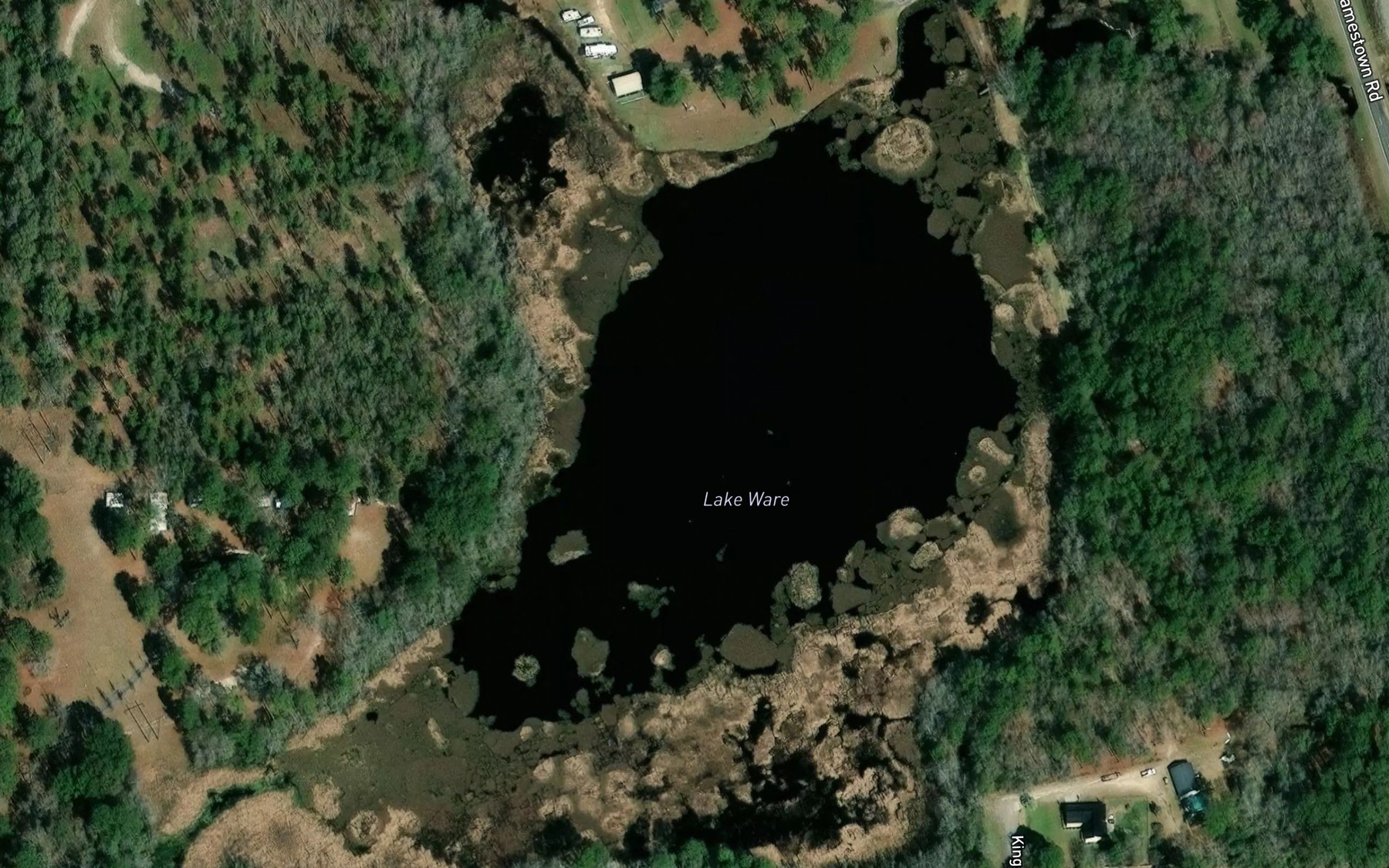 Satellite map of the Shriners Club Lake