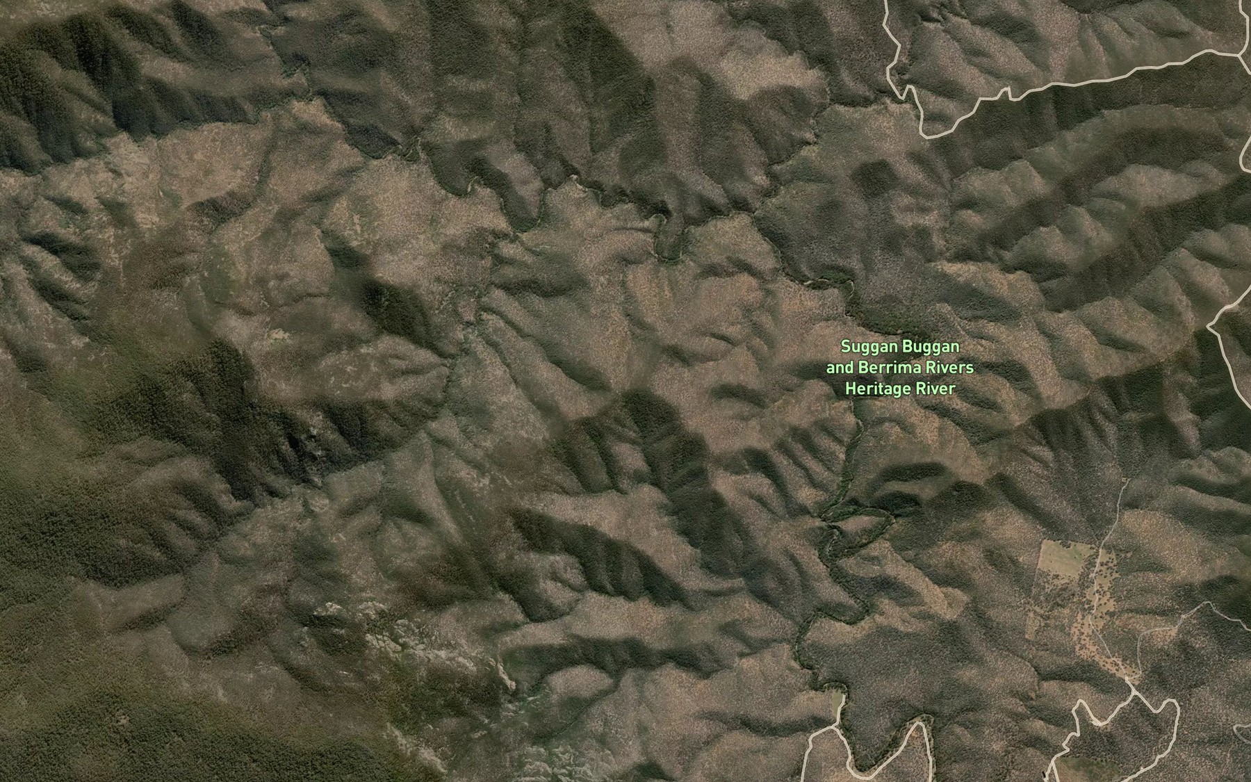 Satellite map of the Ingeegoodbee River