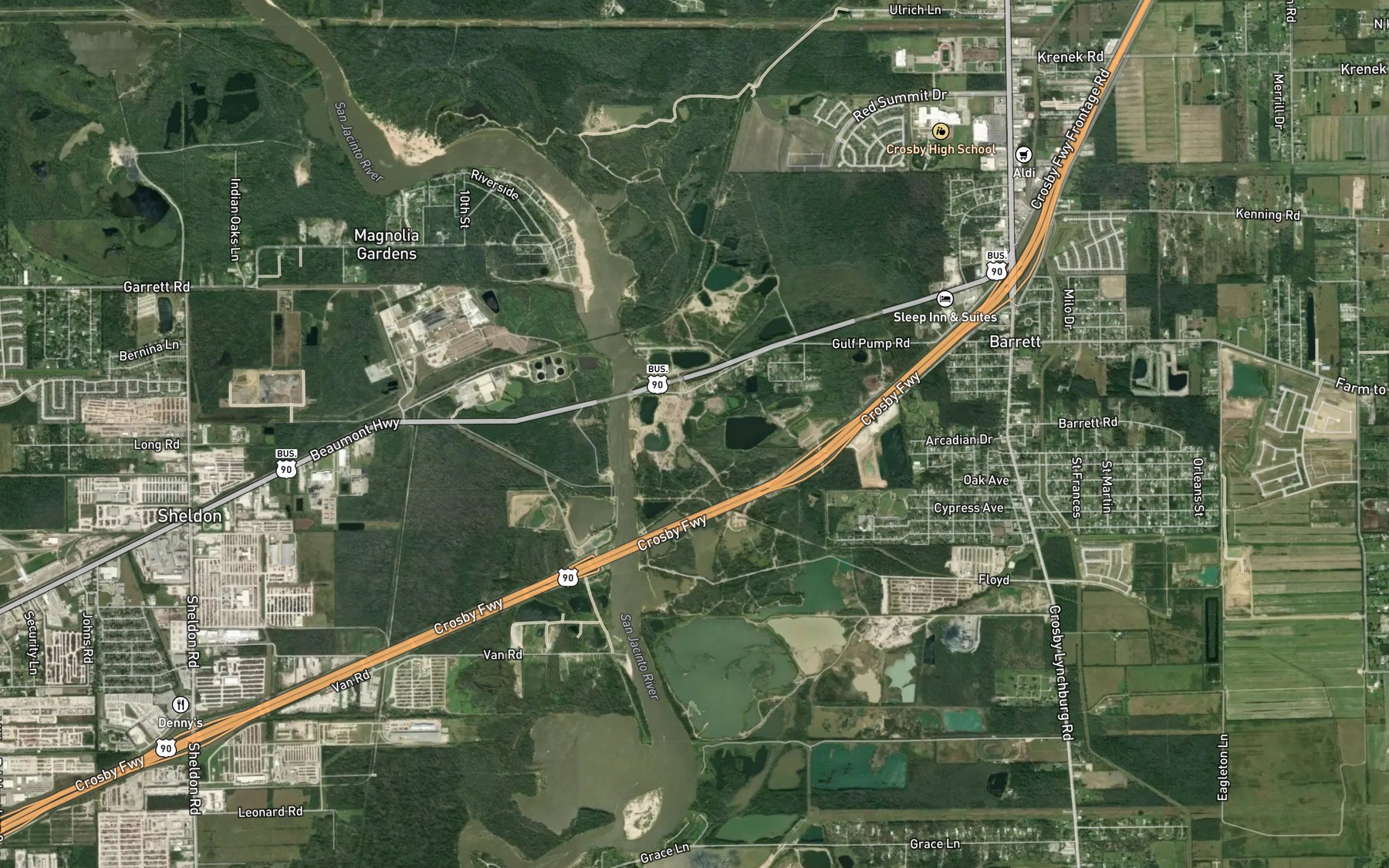 Satellite map of the Gordon Lake