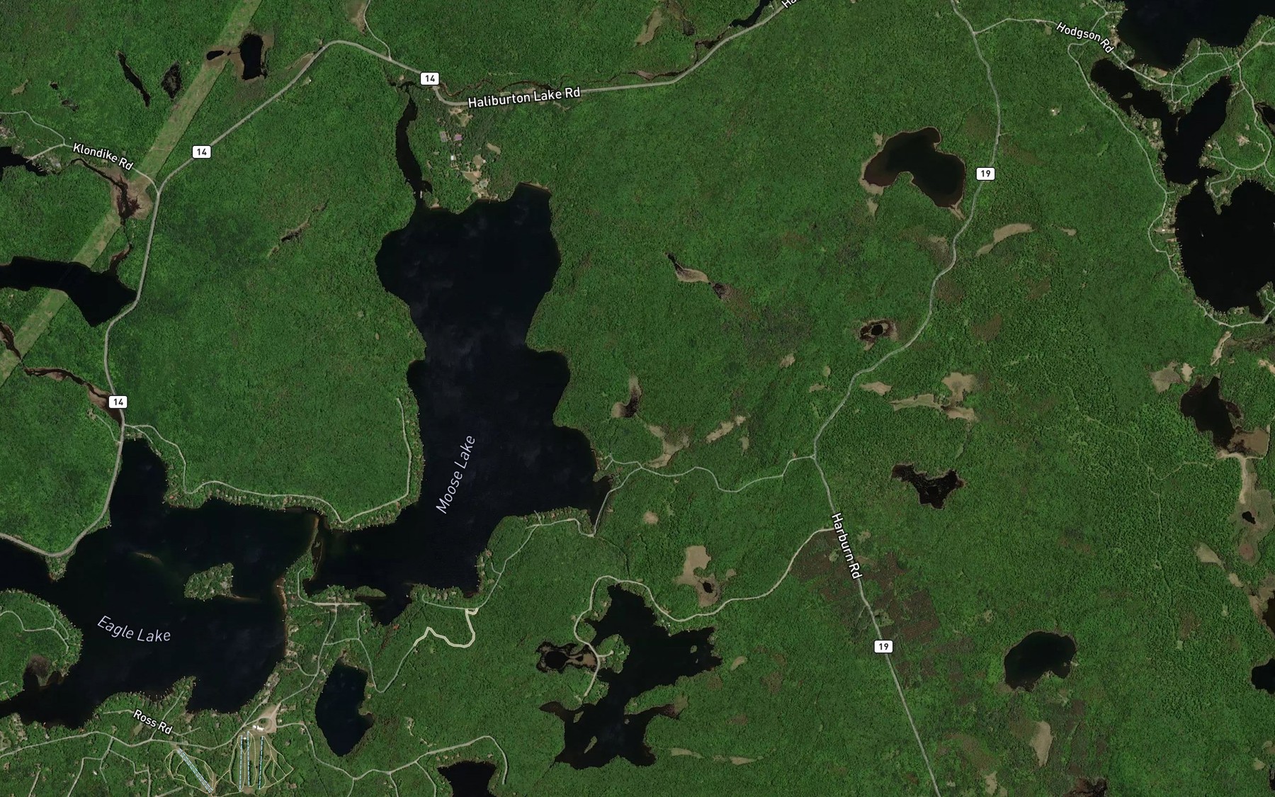 Satellite map of the Bushwolf Creek