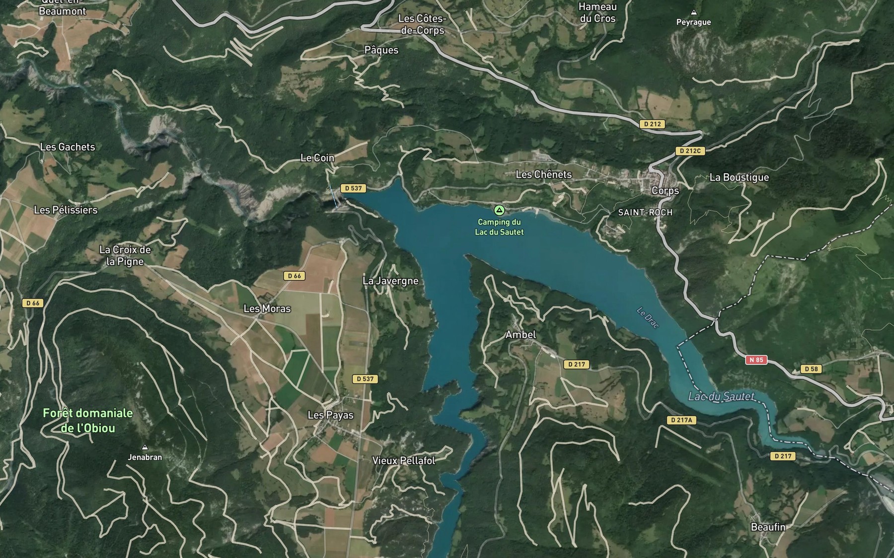 Satellite map of the Torrent la Souloise