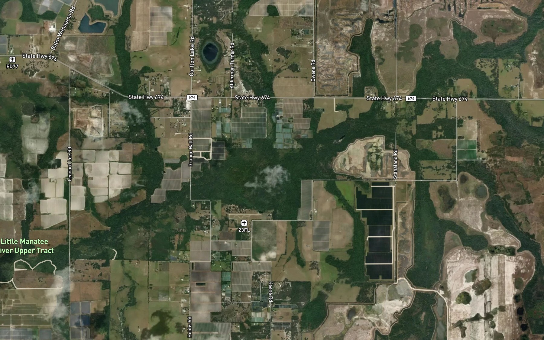 Satellite map of the Pierce Branch