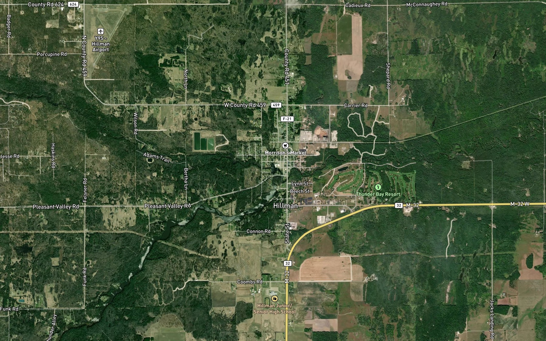 Satellite map of the Brush Creek