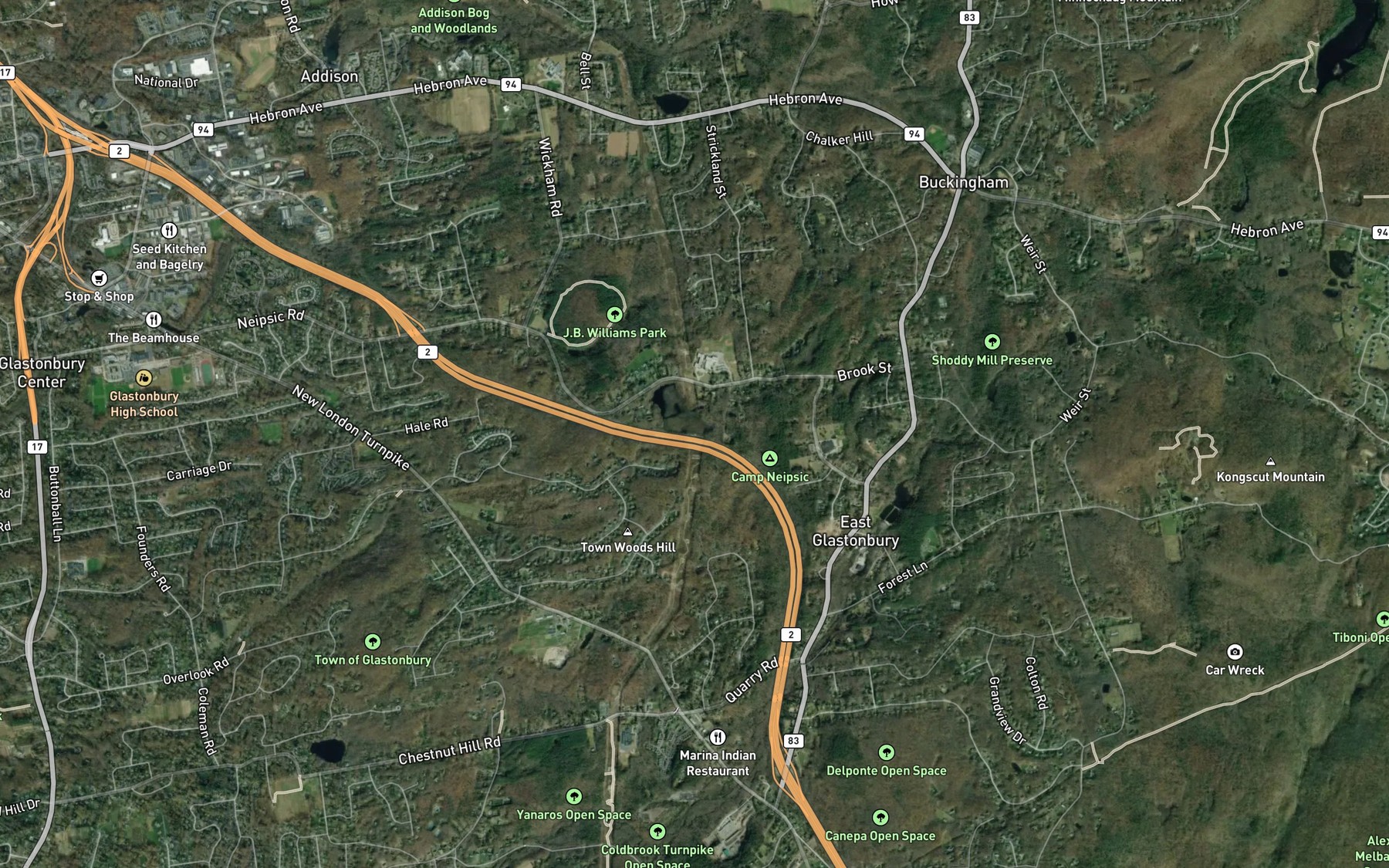 Satellite map of the Red Spring