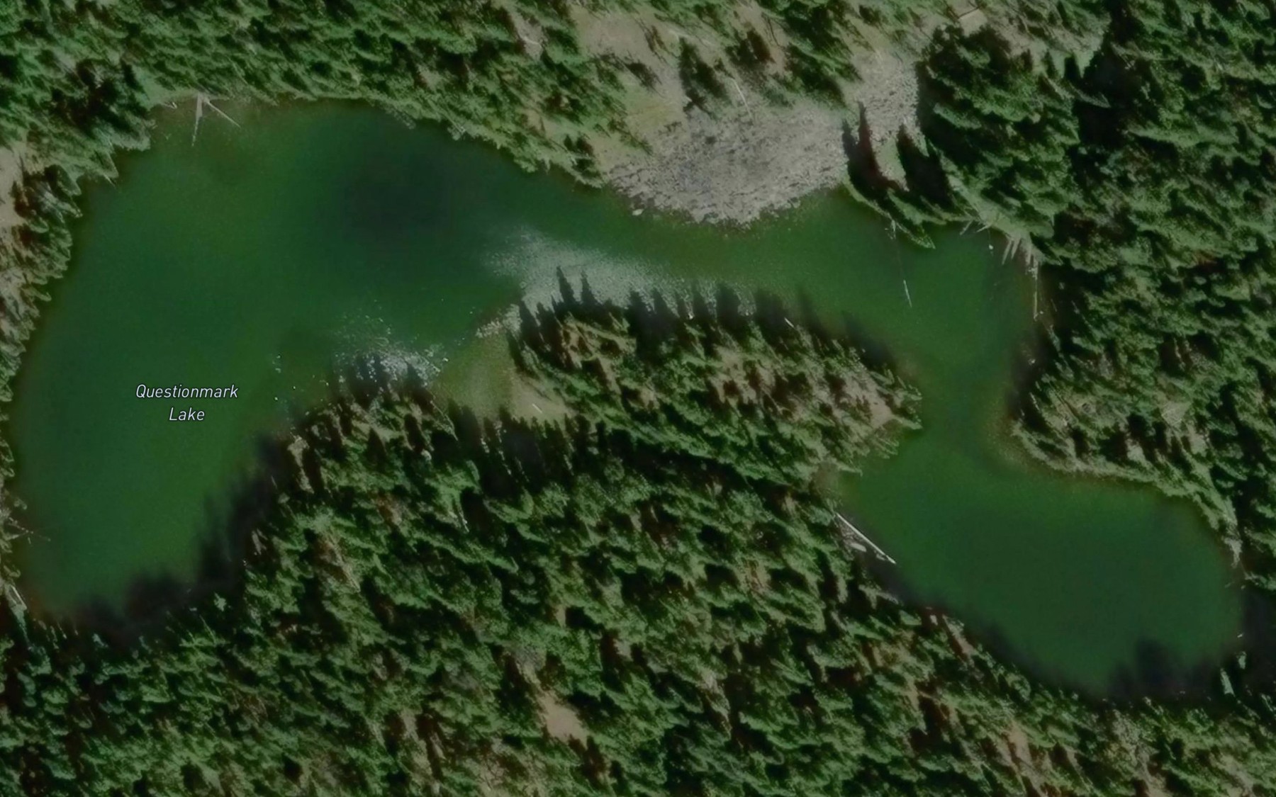 Satellite map of the Questionmark Lake