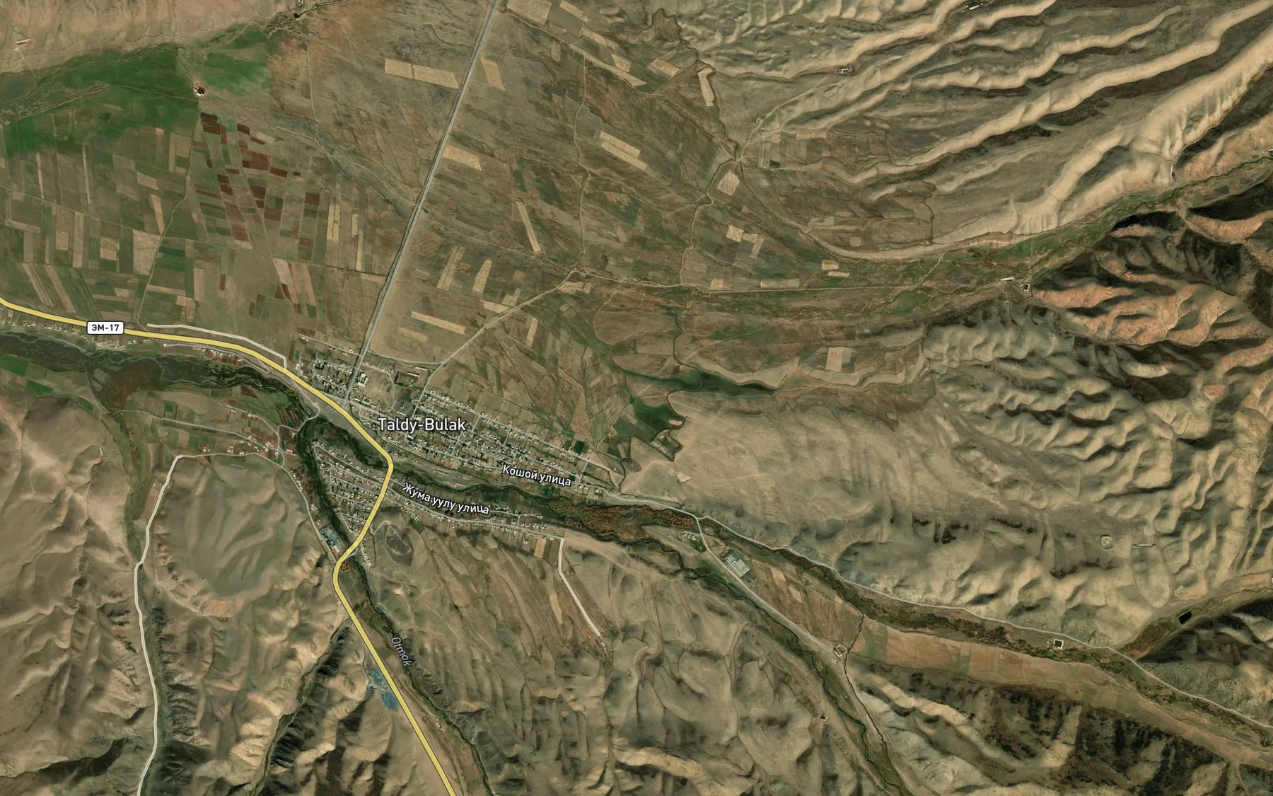 Satellite map of the Taldy-Bulak