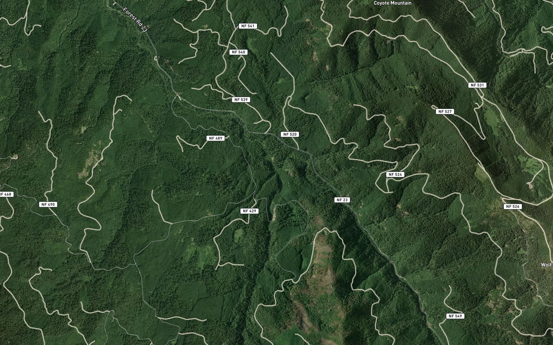 Satellite map of the South Fork Groundhog Creek