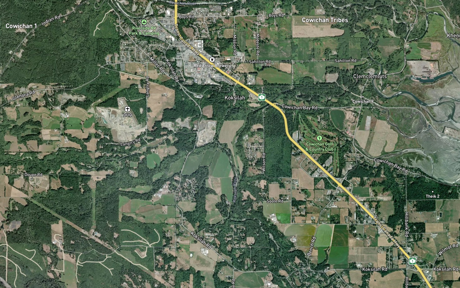Satellite map of the Kelvin Creek