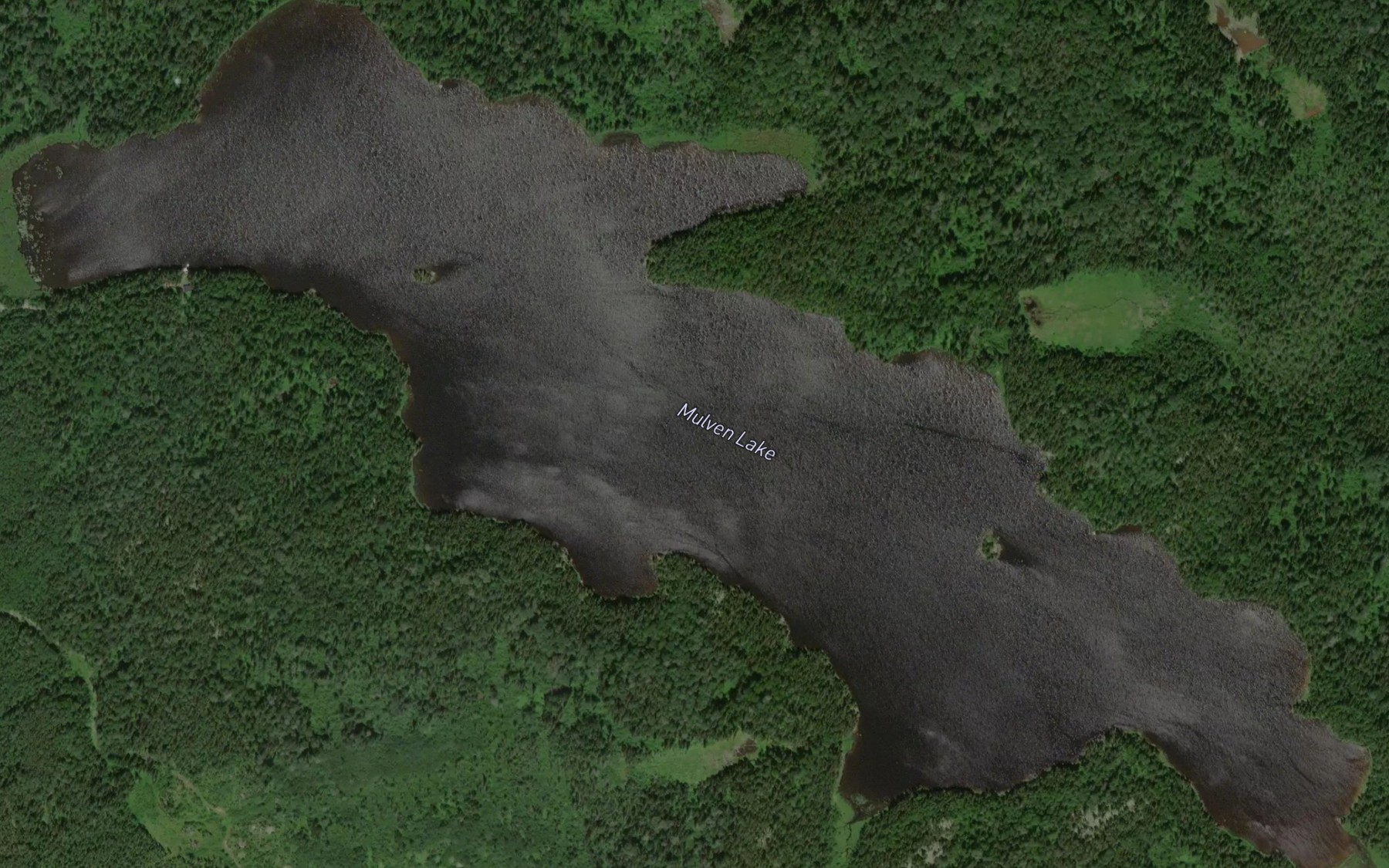 Satellite map of the Mulven Lake