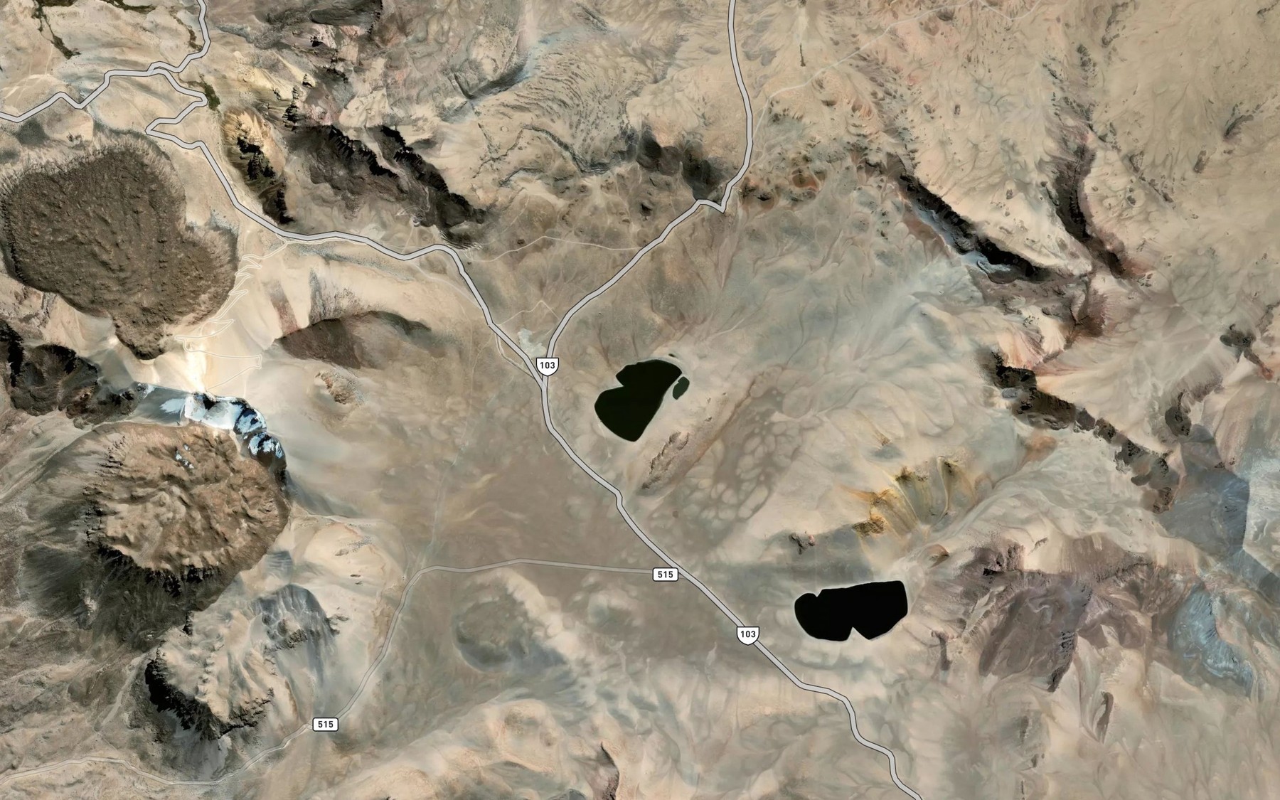 Satellite map of the Laguna de Camana