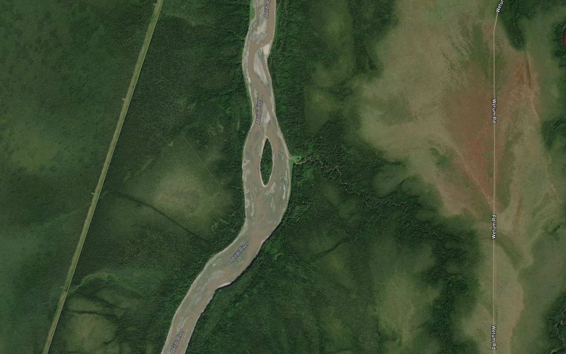 Satellite map of the Mikomin Creek