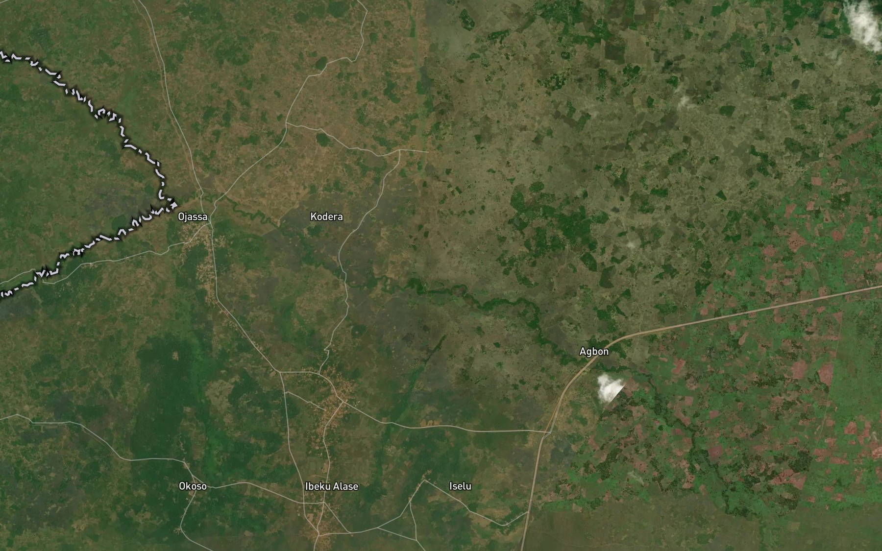 Satellite map of the River Ogunba