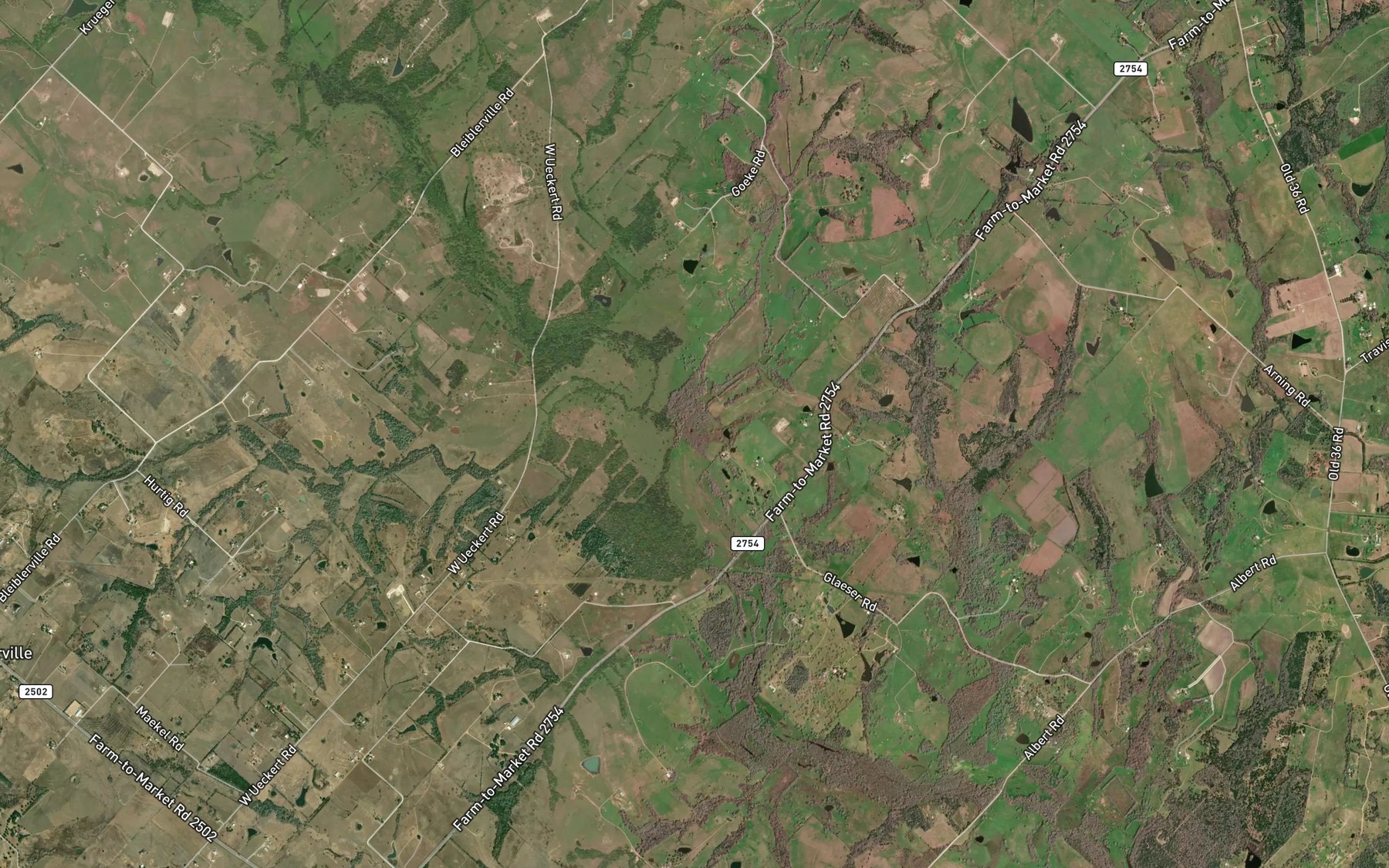 Satellite map of the Rocky Creek