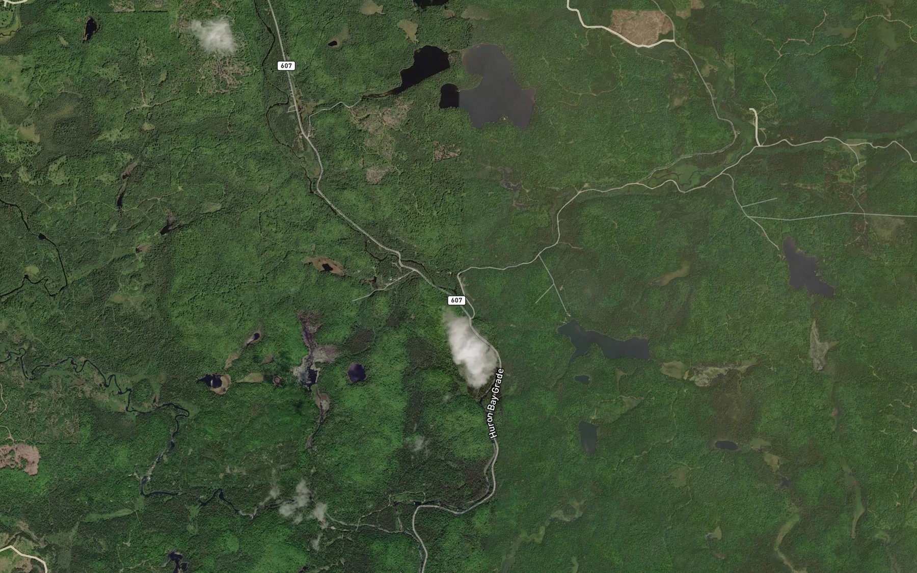 Satellite map of the Dishno Creek