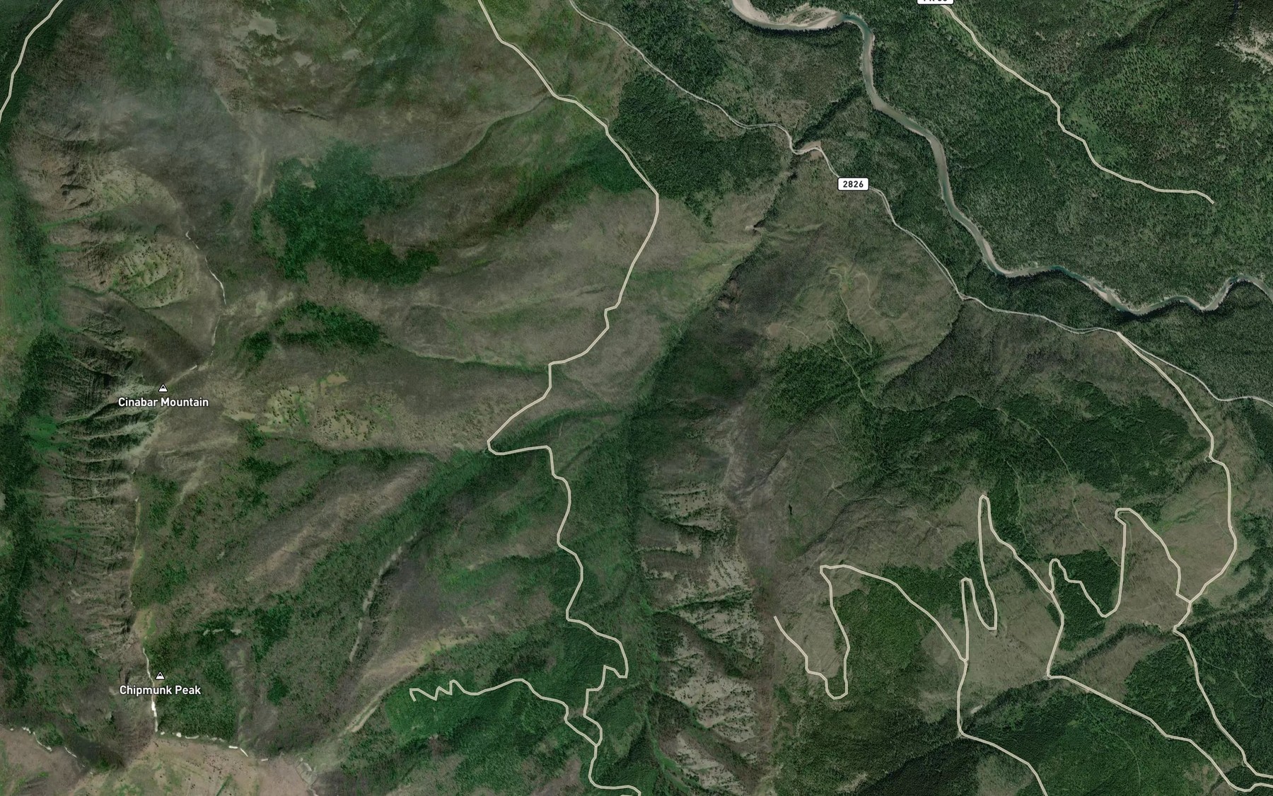 Satellite map of the Larch Creek