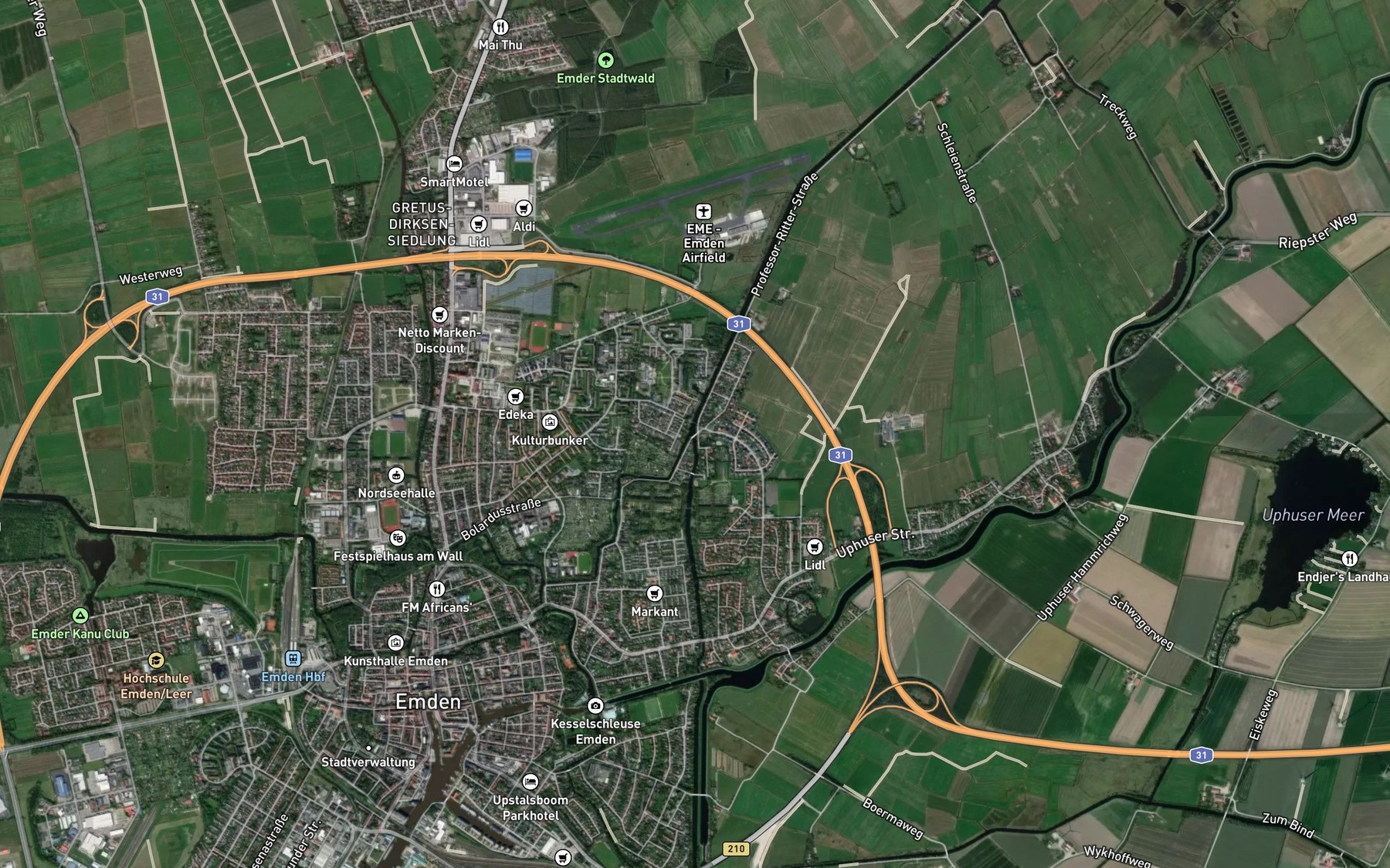 Satellite map of the Trecktief