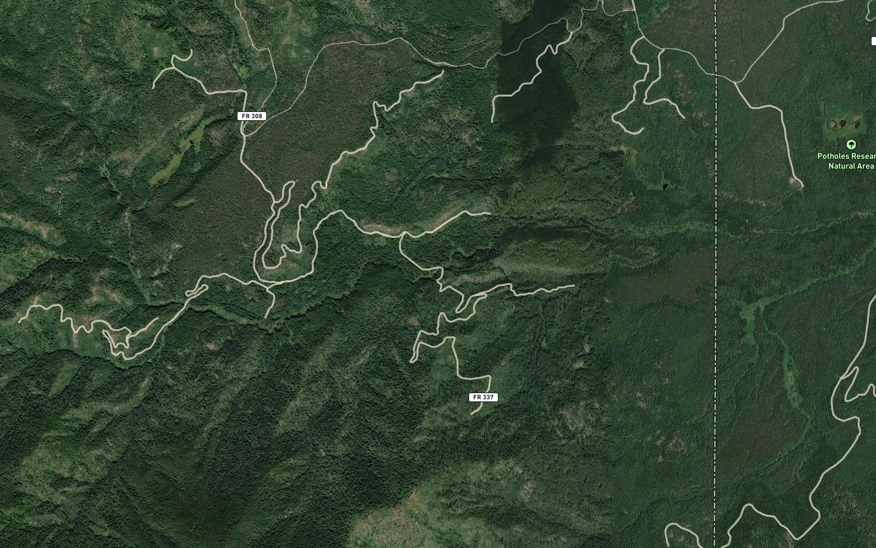 Satellite map of the Rapids Creek
